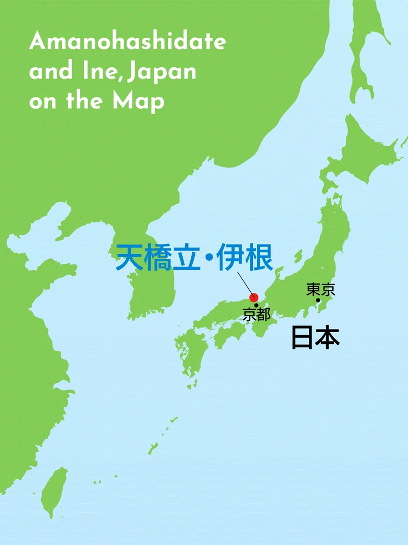 路線図（京都・高速長岡京方面）※④宮津駅、③宮津・天橋立インター、⑤キセンバ港館 掲載予定