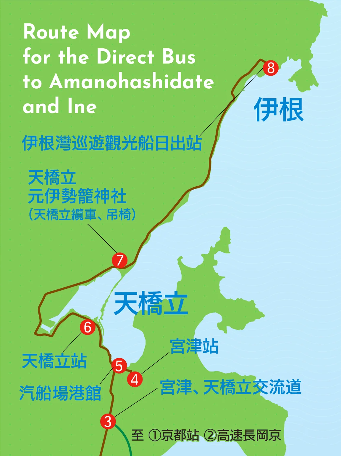 路線圖（天橋立、伊根方向）