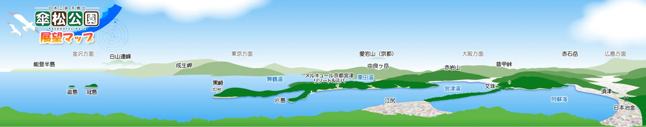 傘松公園 展望マップ